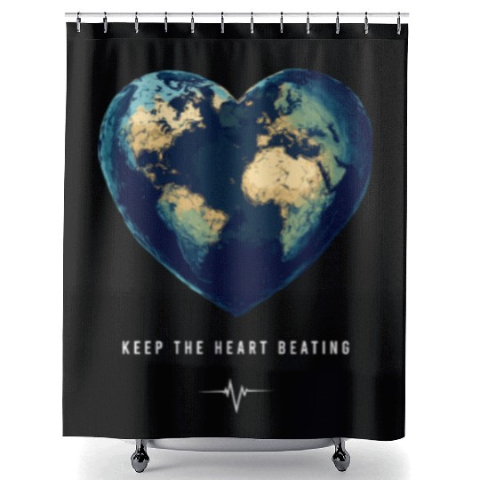 Keep the Heart Beating Earth Earth Day Environment Shower Curtains