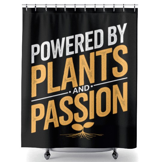 Powered By Plants And Passion Vegan Vegetarian Shower Curtains