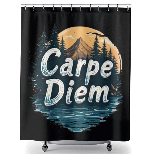 Carpe Diem Adventure Awaits Shower Curtains