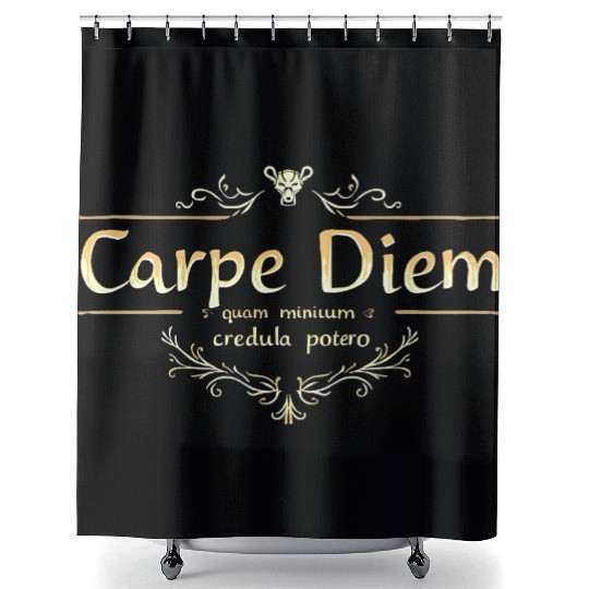 Carpe Diem Classic Latin Wisdom Shower Curtains