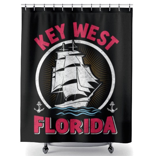KEY-WEST FLORIDA Sunshine-State West Keys Shower Curtains