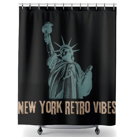“New York Retro Vibes – Classic City Nostalgia” Shower Curtains