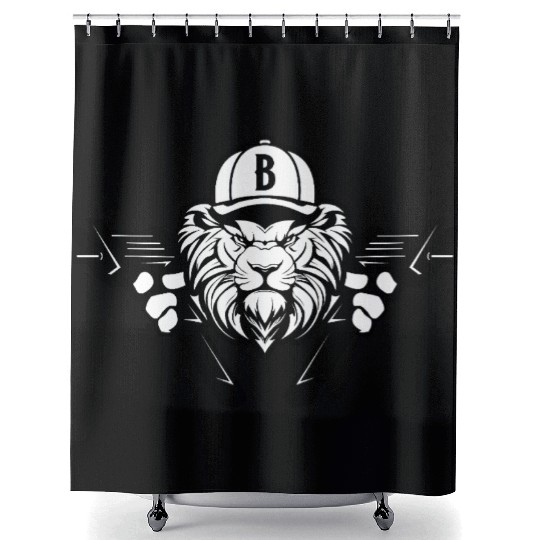 CRAZY LION Shower Curtains