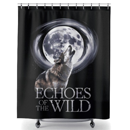 Echoes Of The Wild Howling Wolf Moon Art Shower Curtains