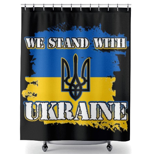 We Stand With Ukraine Support Shower Curtains
