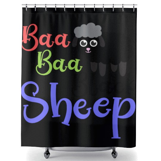 Baa Baa Black Sheep – Whimsical Nursery Rhyme Art Shower Curtains
