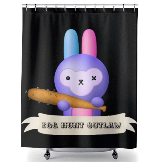 Egg Hunt Outlaw Easter Shower Curtains