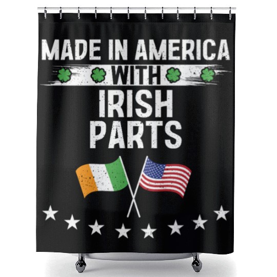 Made In America With Irish Parts Shower Curtains