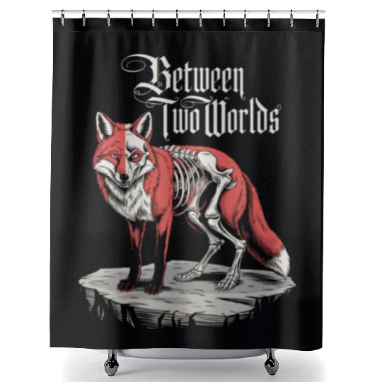 Dark Cottagecore Between Two Worlds Fox Shower Curtains