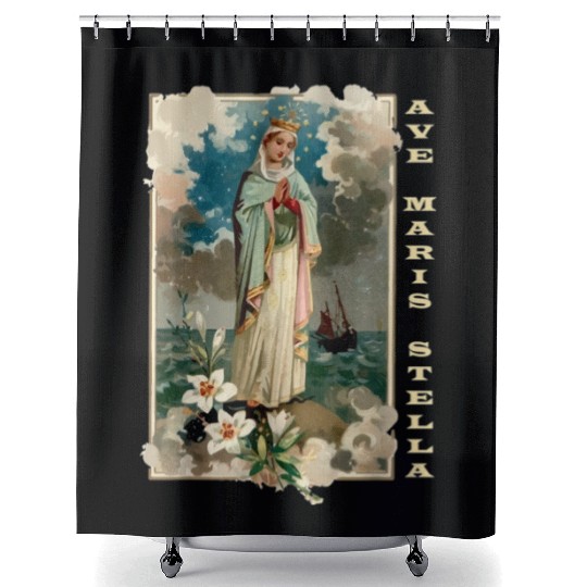 Ave Maris Stella Lady Blessed Mother Mary Shower Curtains