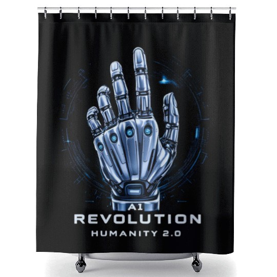 AI Ascendancy Unleashed Shower Curtains