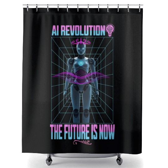 AI REVOLUTION: the future is now Shower Curtains