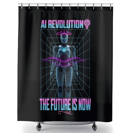 AI REVOLUTION: the future is now Shower Curtains