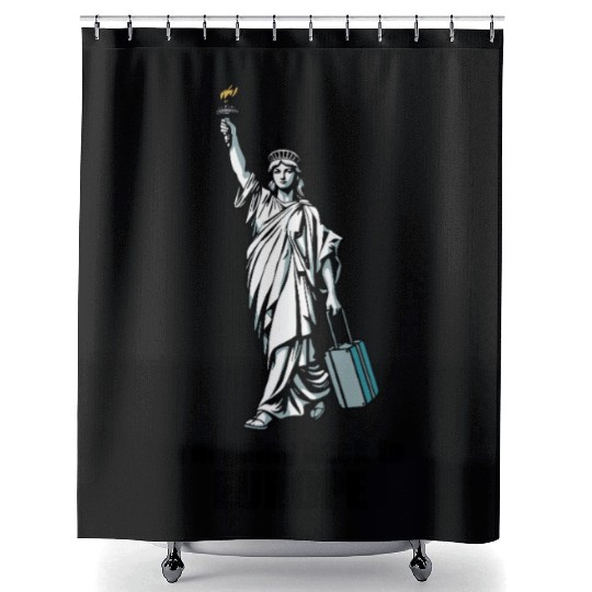 Funny Statue of Liberty USA America Sarcasm Shower Curtains