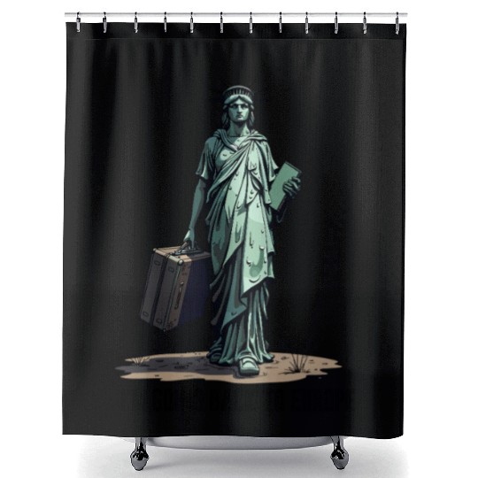 Funny Statue of Liberty USA America Sarcasm Shower Curtains