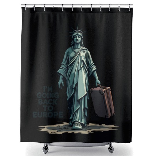 Funny Statue of Liberty USA America Sarcasm Shower Curtains