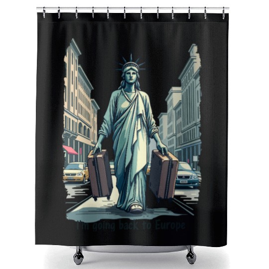 Funny Statue of Liberty USA America Sarcasm Shower Curtains