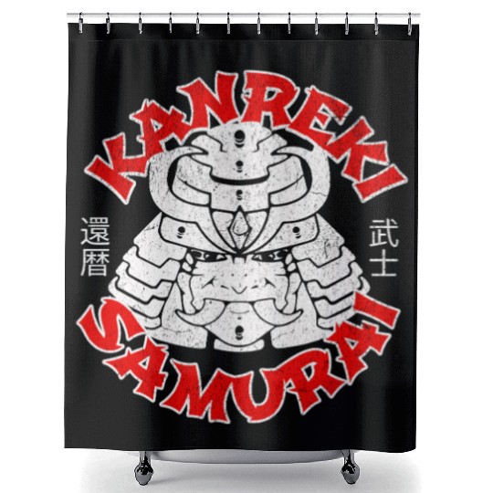 Kanreki 60th Birthday Japanese Samurai Shower Curtains