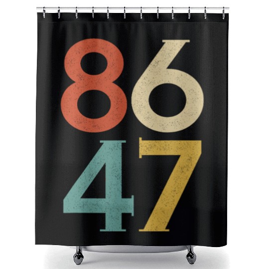 8647 Anti Trump Retro Vintage, 86 47 Shower Curtains
