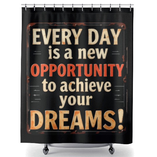 Motivational Vintage Metal Sign-Achieve Your Dream Shower Curtains