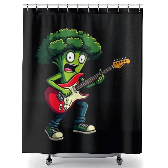 Rocking Broccoli Shower Curtains