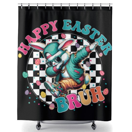 Hip-Hop Easter Bunny Vibes Shower Curtains