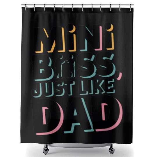 Mini Boss Just Like Dad – Father & Son Matching Shower Curtains