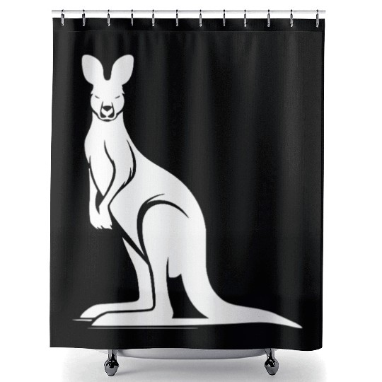 Marsupials Of The Wild Kangaroo Silhouette Shower Curtains