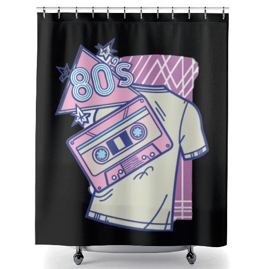 Retro Neon Aesthetic – 80s & 90s Vintage Shower Curtains