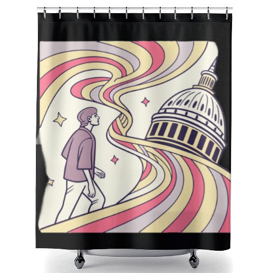 Dreamwave Illusion – Surreal AI Art Shower Curtains
