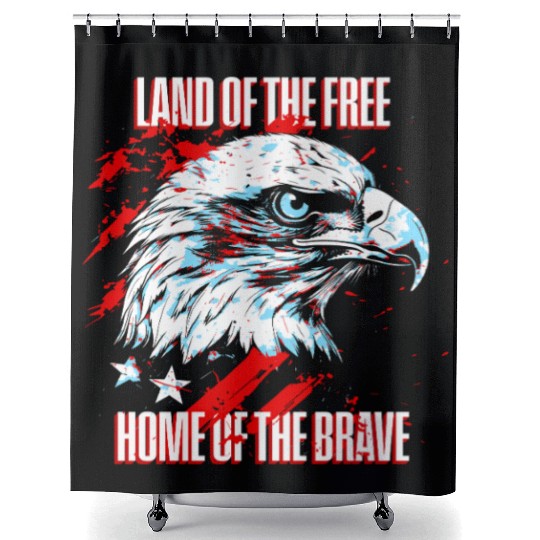 Land of the Free - Home of the Brave American Shower Curtains