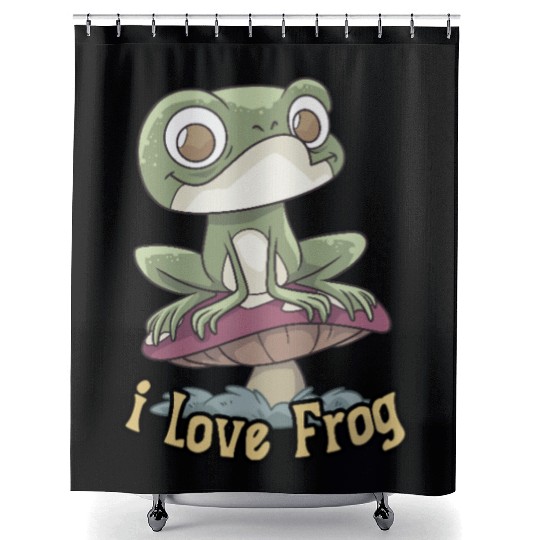 i love frog Shower Curtains