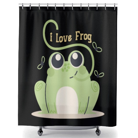 i love frog Shower Curtains
