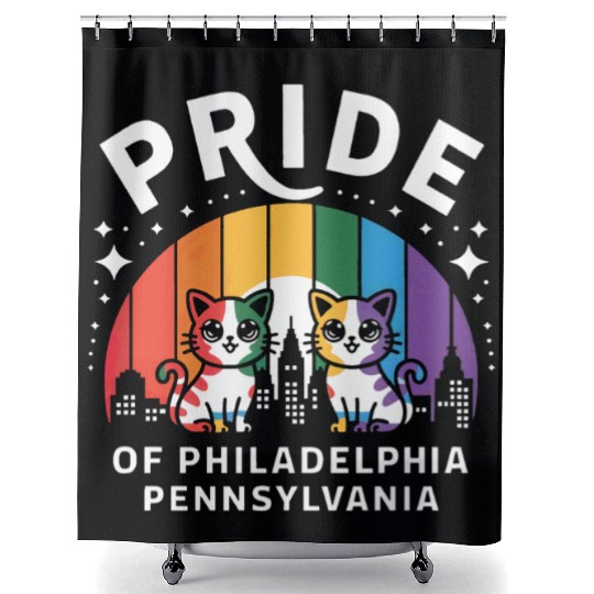 Pride of Philadelphia City Pennsylvania USA Rainbo Shower Curtains