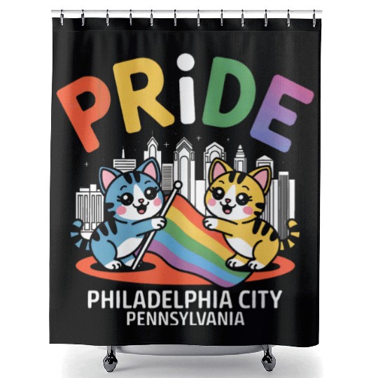Pride Month Philadelphia City Pennsylvania USA Rai Shower Curtains