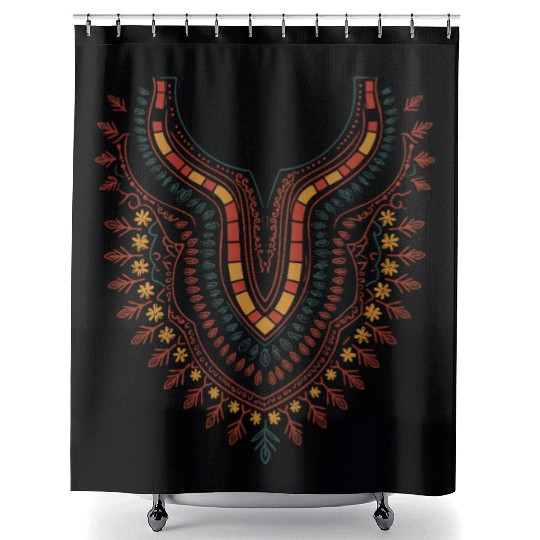 African Print Dashiki Kente Art Black History Mont Shower Curtains