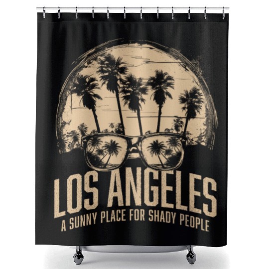 Funny Los Angeles souvenir Shower Curtains Sunny Place
