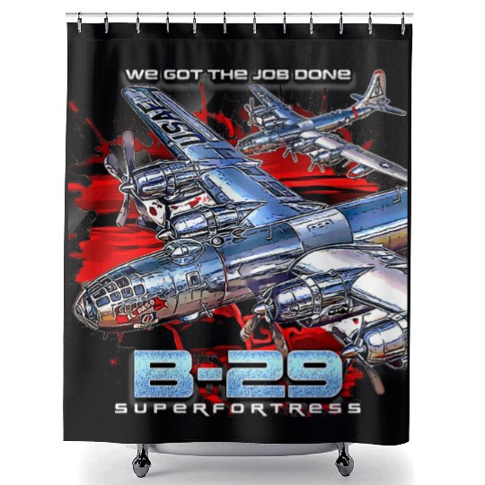 B29 Superfortress War II-era Bomber Aircraft Shower Curtains