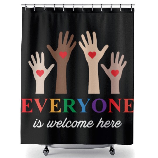 Everyone Is Welcome Here Idaho Teacher Shower Curtains