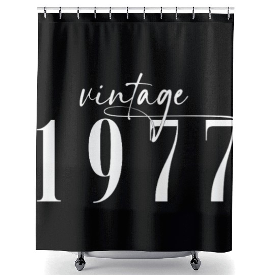 Vintage 1977 Elegant Minimalist Birthday Shower Curtains
