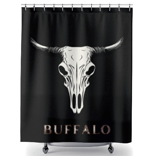Buffalo Skull Art Shower Curtains