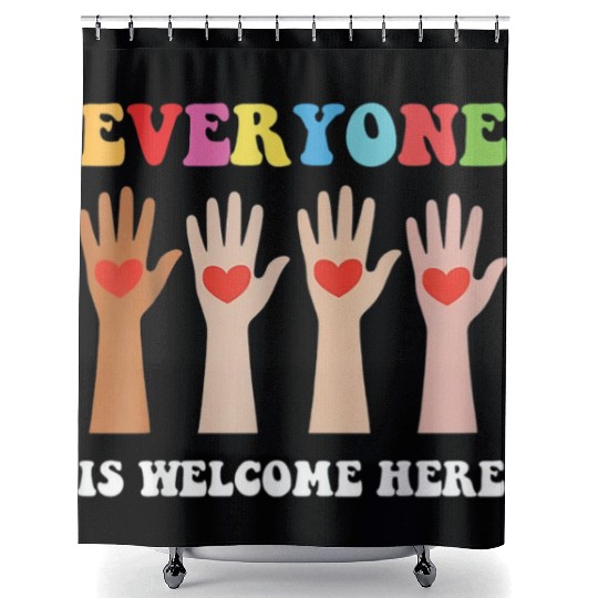 Everyone Is Welcome Here Idaho Teacher Shower Curtains