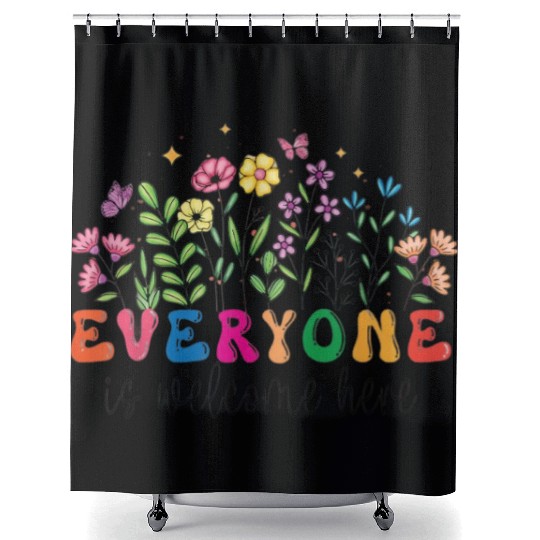 Everyone Is Welcome Here Idaho Teacher Shower Curtains