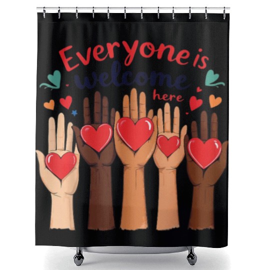 Everyone Is Welcome Here Idaho Teacher Shower Curtains