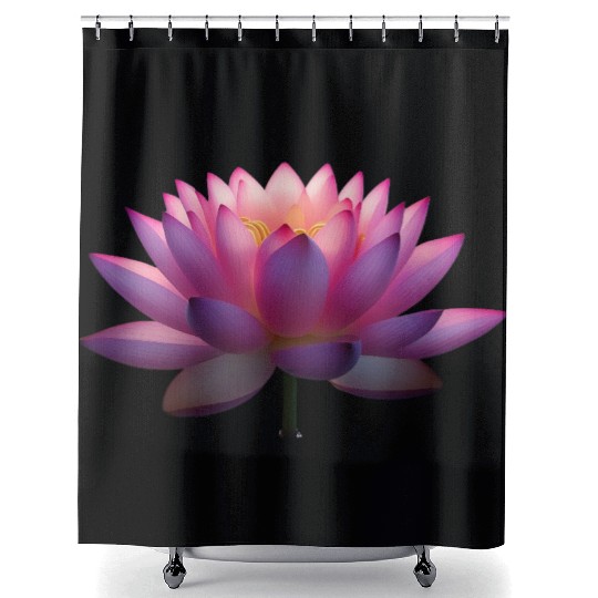 Serene Lotus Bloom Shower Curtains