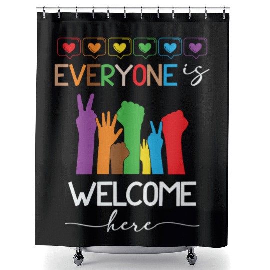 Everyone Is Welcome Here Idaho Teacher Shower Curtains