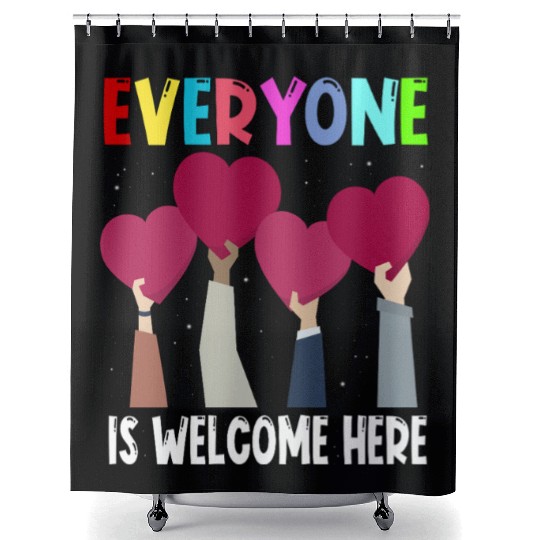 Everyone Is Welcome Here Idaho Teacher Shower Curtains