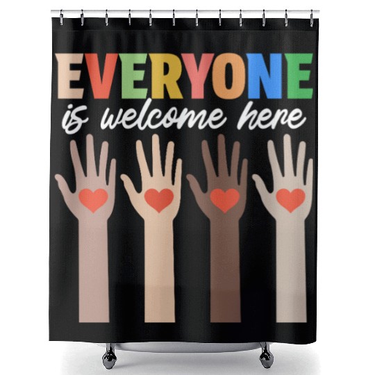 Everyone Is Welcome Here Idaho Teacher Shower Curtains
