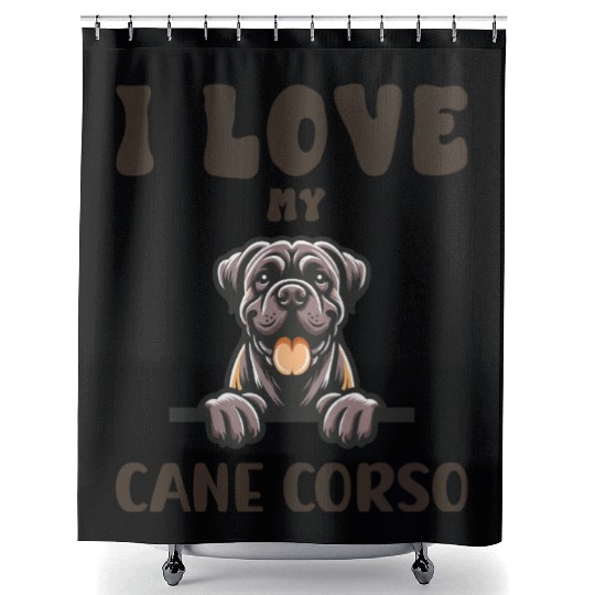I Love My Cane Corso Shower Curtains