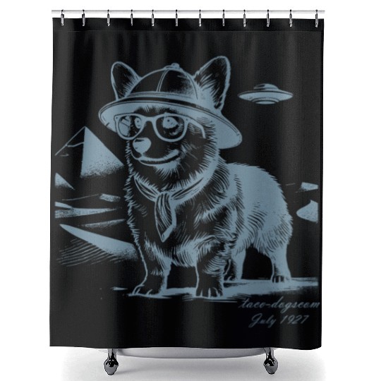 Explorer Pomeranian – Ancient Mysteries & UFOs Shower Curtains